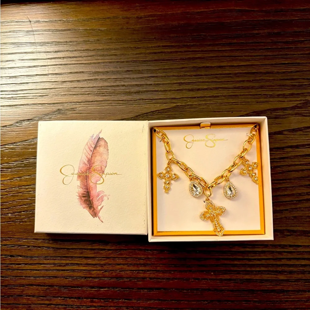 NEW Jessica Simpson Gold Charm Necklace